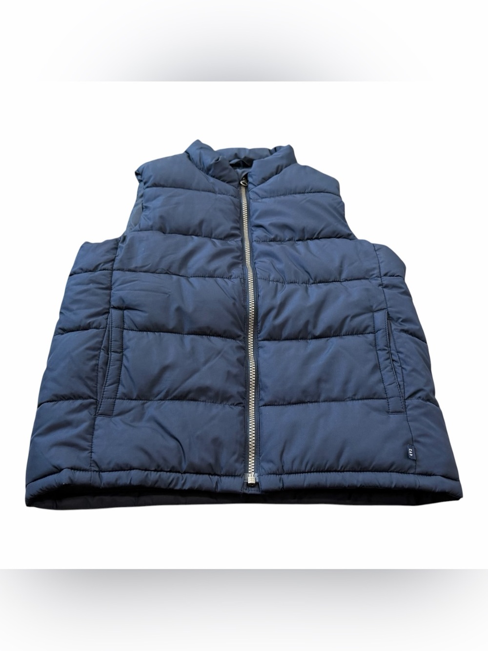 GAP Boys Navy Blue Puffer Vest with Zipper Closure, ColdControl, Size Large